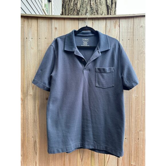 Men’s L.L. Bean Traditional Fit Medium Short Sleeve Polo Shirt in Blue size - Picture 1 of 3
